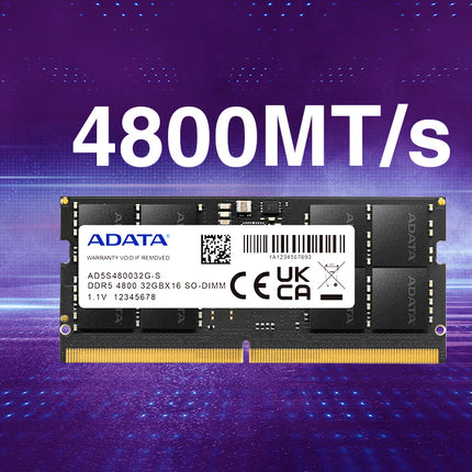 Memoria Laptop ADATA AD5S480032G‑S | 32GB | DDR5‑4800MHz | SO‑DIMM