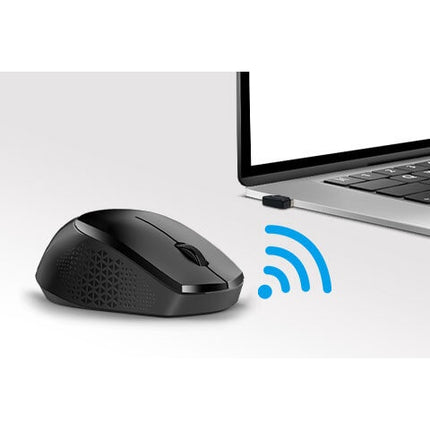 Mouse Genius RS2 NX-8000S | Inalámbrico con receptor USB | Sensor óptico 1200 DPI | Diseño compacto | Color Negro