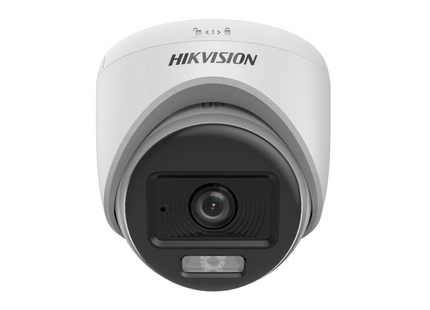 Cámara Hikvision DS-2CE70KF0T-LPFS vista frontal con lente ColorVu