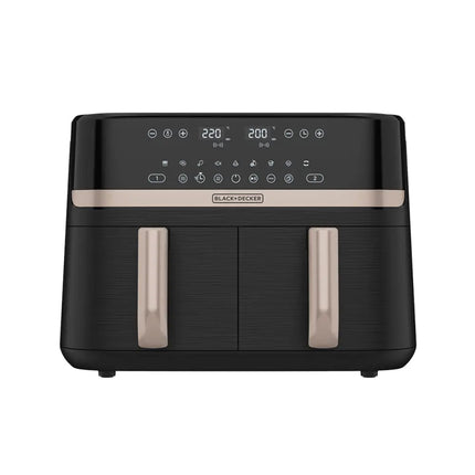 Freidora de Aire Black+Decker Purifry Digital AFBD92‑1BDLA | 9 L (2 × 4.5 L) | 1700 W | 9 Funciones | Panel Táctil | Negro/Champagne