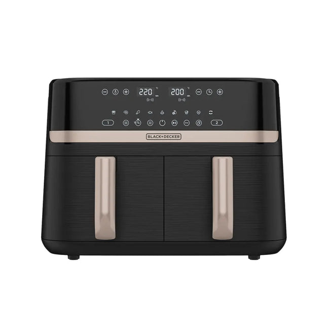 Freidora de Aire Black+Decker Purifry Digital AFBD92‑1BDLA | 9 L (2 × 4.5 L) | 1700 W | 9 Funciones | Panel Táctil | Negro/Champagne