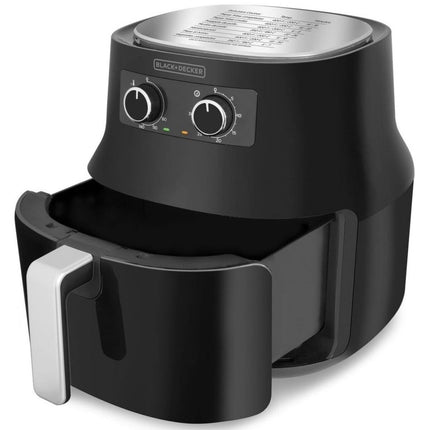 Freidora de Aire Black+Decker HF4004B | 4.5 L | 1500 W | 7 Programas | Temporizador 60 min | Hasta 200 °C | Negra