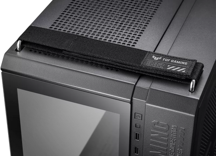 Case Gaming ASUS TUF GT502 vista lateral sin panel mostrando estructura