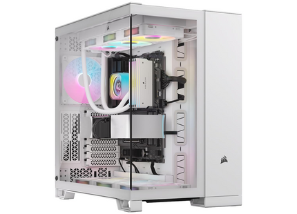 Case Gaming Corsair 6500X RGB White | Media Torre | Doble Cámara | Vidrio Templado | 3 Ventiladores RGB