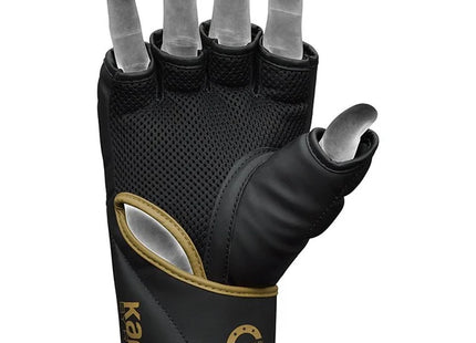 RDX Guantes de Grappling MMA Negro/Dorado, F6 Kara