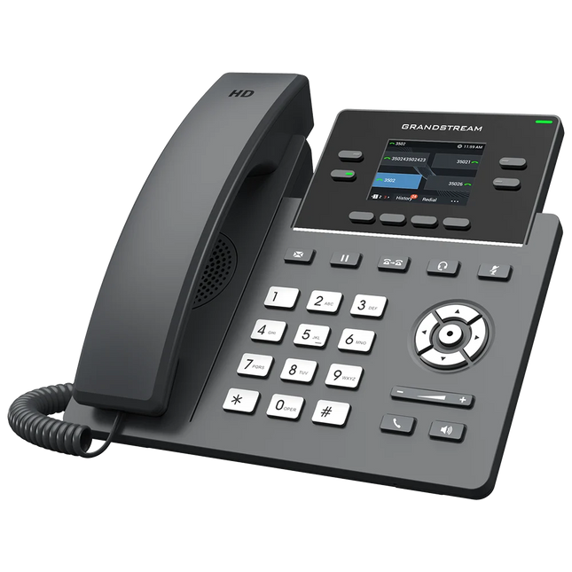 Grandstream GRP2612P Teléfono IP de 4 Líneas, 4 Cuentas SIP, PoE y Pantalla Color de 2.4"