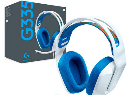 Audífonos Logitech G335 vista lateral mostrando diseño ergonómico