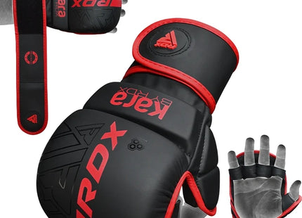 RDX Guantes MMA Sparring 7 oz Negro/Rojo, F6 Kara