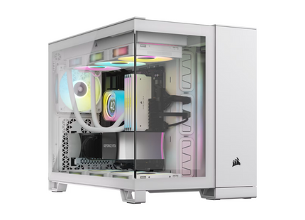 Case Gaming Corsair 2500X RGB White | Media Torre | Doble Cámara | Vidrio Templado | iCUE Link RX RGB