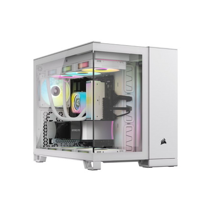 Case Gaming Corsair 2500X RGB White | Media Torre | Doble Cámara | Vidrio Templado | iCUE Link RX RGB