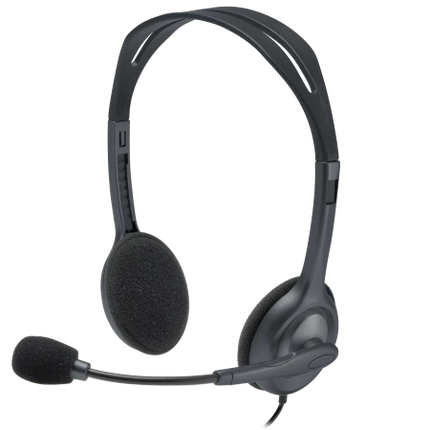 Headset Logitech H111 Stereo Black | Alámbrico | Micrófono Rotatorio