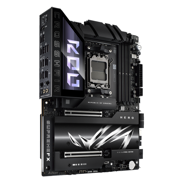 Tarjeta Madre ASUS ROG CROSSHAIR X870E HERO | AM5 | DDR5 | ATX | PCIe 5.0 | Wi-Fi 6E | 10Gb Ethernet | Aura Sync RGB