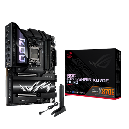 Tarjeta Madre ASUS ROG CROSSHAIR X870E HERO | AM5 | DDR5 | ATX | PCIe 5.0 | Wi-Fi 6E | 10Gb Ethernet | Aura Sync RGB