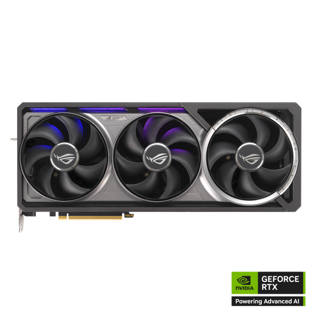 ASUS ROG Astral RTX 5080 - vista frontal con iluminación ARGB