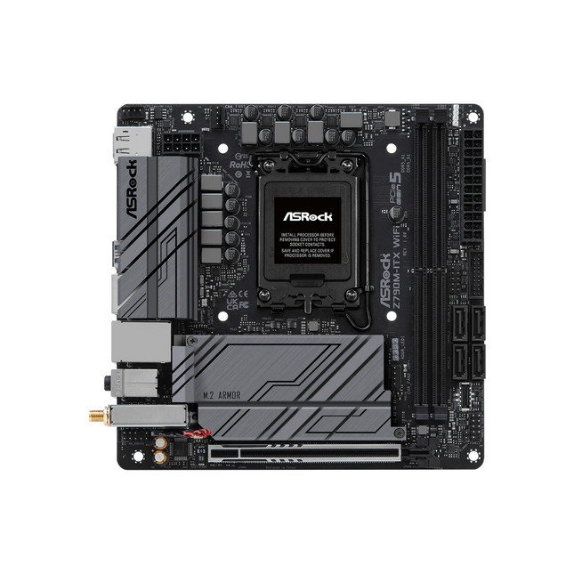 Tarjeta Madre ASRock Z790M-ITX WiFi DDR5 | Mini ITX | LGA 1700 | DDR5 hasta 7200+ MHz | WiFi 6E