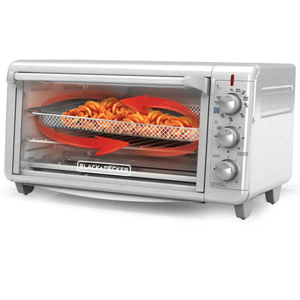 Horno con Freidora de Aire Black+Decker TO3265XSS‑LA | 30 L (8 rebanadas) | 1500 W | 5 Funciones | Panel con perillas