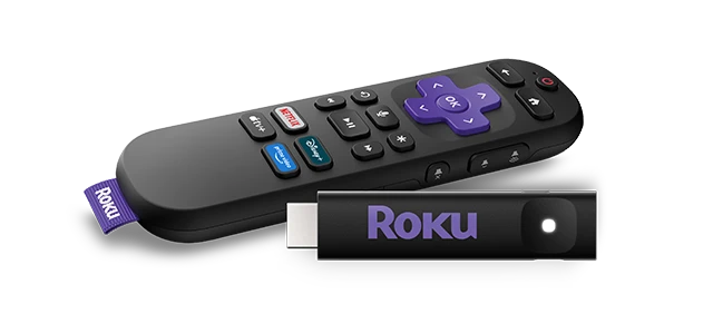 Control remoto Roku con botones de voz para navegación rápida y búsqueda