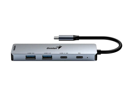 Hub Genius RS2 UH-500 | 4 Puertos USB 3.0 | Alámbrico | Color Gris | Transferencia de alta velocidad