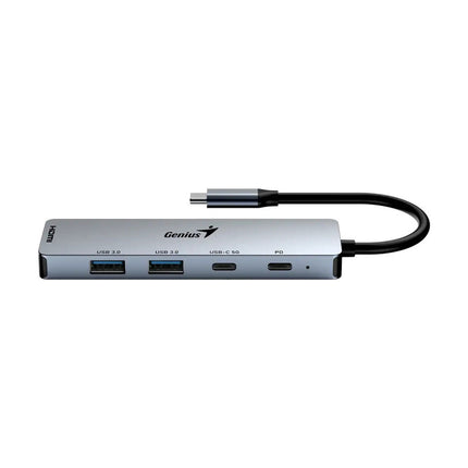 Hub Genius RS2 UH-500 | 4 Puertos USB 3.0 | Alámbrico | Color Gris | Transferencia de alta velocidad