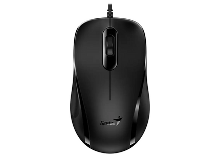 Mouse Genius DX-101 alámbrico negro con cable USB vista frontal