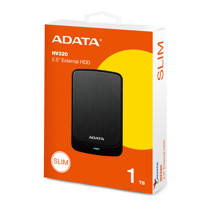 HD Externo ADATA HV320 | 1TB | 2.5” | USB 3.2 | Negro | Antigolpes | Slim