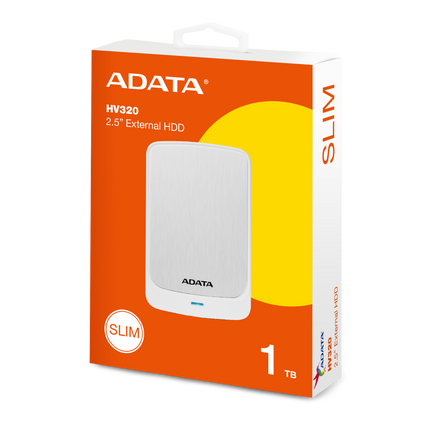 HD Externo ADATA AHV320 | 1TB | 2.5” | USB 3.1 | Blanco | AHV320-1TU31-CWH