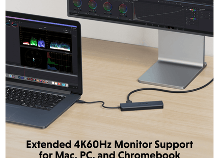 Targus Hub Hyper HyperDrive Next USB-C 7 Puertos Azul Noche HD4003GL - vista lateral