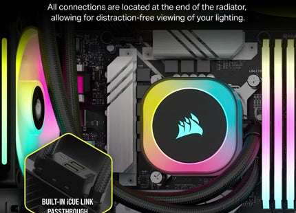 Bloque CPU Corsair H115i RGB con iluminación personalizable