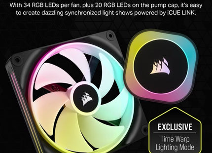 Vista lateral enfriador líquido Corsair H115i RGB AIO