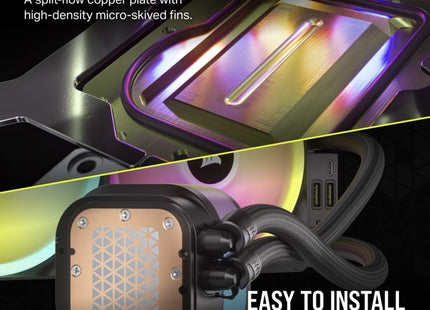 Iluminación RGB Corsair H115i controlada por software iCUE