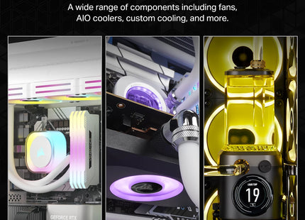 Abanico Corsair QX140 140mm RGB PWM | iCUE | Hub Incluido | Blanco | CO-9051008-WW