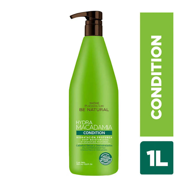 Acondicionador Hydra Macadamia 1000ml Placent Life | Para hidratar y suavizar profundamente el cabello seco