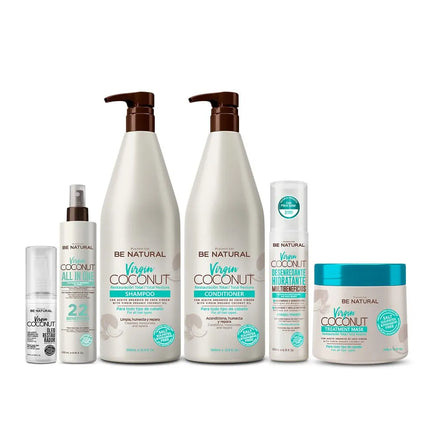 Shampoo Virgin Coconut Placent Life | 1000ml | Nutrición profunda y reparación intensiva para cabello seco y maltratado