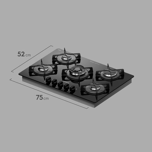 Plantilla de Gas Frigidaire FTGC3050VB | 30” | 5 Quemadores | Vidrio Templado Empotrable | Acero Inoxidable