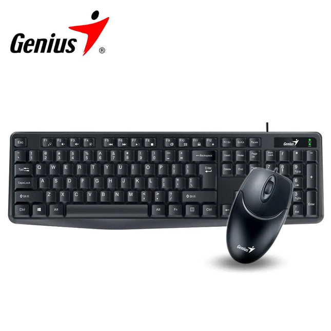 Teclado y Mouse Genius KM-170 Alámbrico | Español | Diseño Ergonómico | Conector USB