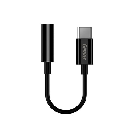 Adaptador de Audio Genius RS2 ACC-C100 | Type-C a 3.5mm | Negro | Alta Calidad de Sonido | Plug & Play