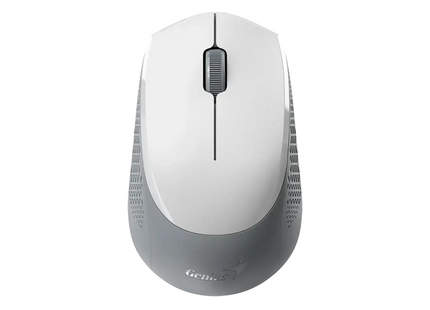 Mouse Genius NX-8000S blanco vista frontal con diseño ergonómico ambidiestro