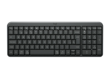 Teclado Logitech K250 vista lateral derecha con grosor compacto