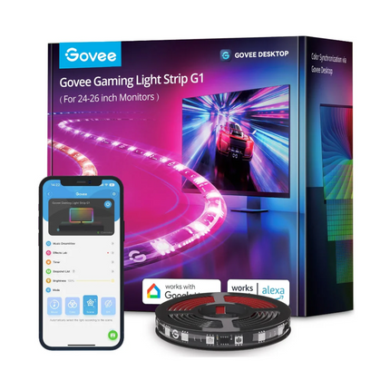 Luces Govee Gaming Strip G1 H6609 | RGBIC | Sincronización de Audio | Personalización con App