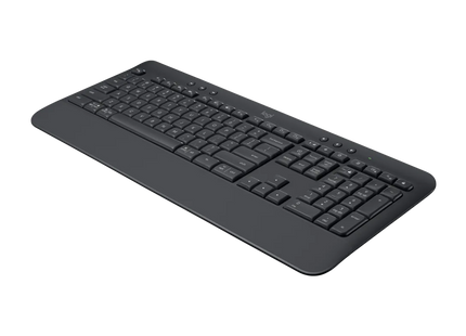 Vista posterior del teclado wireless K650 con compartimento de baterías