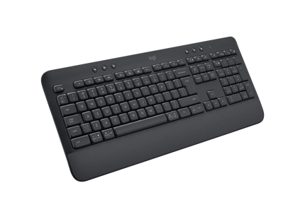 Teclado Logitech K650 vista superior mostrando teclado numérico completo
