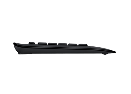Teclado Logitech Signature K650 en uso sobre escritorio con palm rest