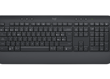 Teclado Logitech K650 inalámbrico con layout español QWERTY vista frontal completa