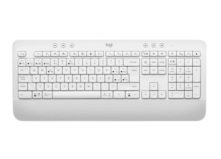 Teclado Logitech K650 Signature inalámbrico vista frontal completa con diseño QWERTY español