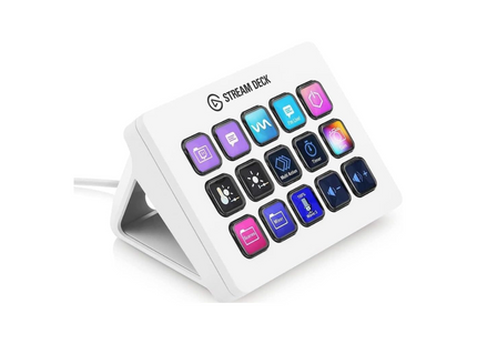 Elgato Stream Deck MK2 blanco vista frontal con 15 botones LCD
