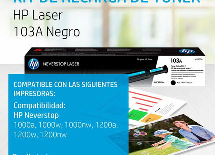 Kit de Recarga de Tóner HP 103A Negro, W1103A