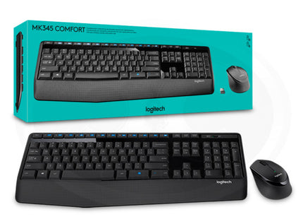 Teclado y Mouse Logitech MK345 | Inalámbrico | Español | Receptor USB | Diseño Ergonómico