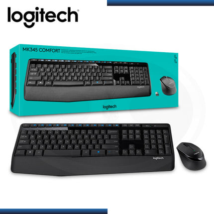 Teclado y Mouse Logitech MK345 | Inalámbrico | Español | Receptor USB | Diseño Ergonómico