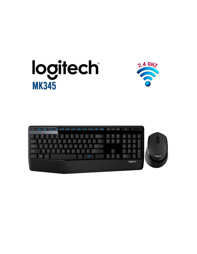 Teclado y Mouse Logitech MK345 | Inalámbrico | Español | Receptor USB | Diseño Ergonómico