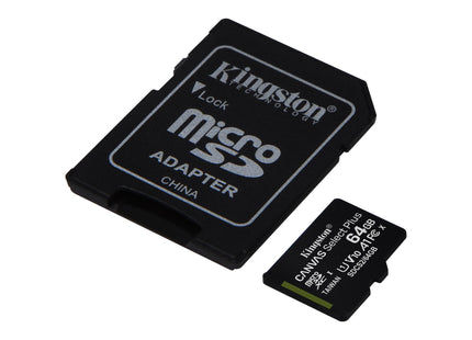 Memoria Micro SD Kingston Canvas Select Plus | 64GB | Clase 10 | A1 | SDCS2/64GB
